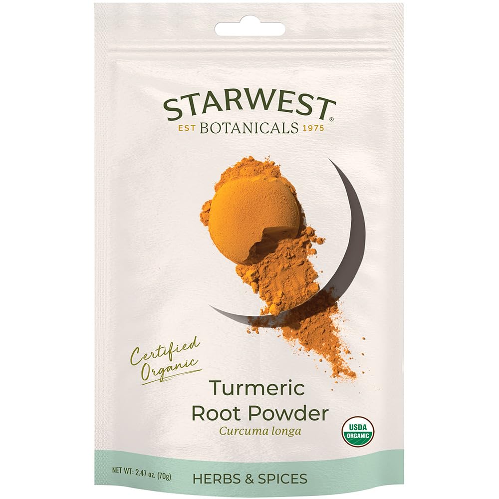 Organic Turmeric Root Powder by Starwest Botanicals - 2.47 oz | USDA Certified, Gluten-Free & Non-GMO | Perfect for Golden Milk, Smoothies & Cooking