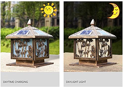 Solar Powered Outdoor Column Head Lamp - Waterproof Garden Light for Lawn, Backyard, Gate Post & Wall - Decorative Lighting for Garden, Villa & Household Use