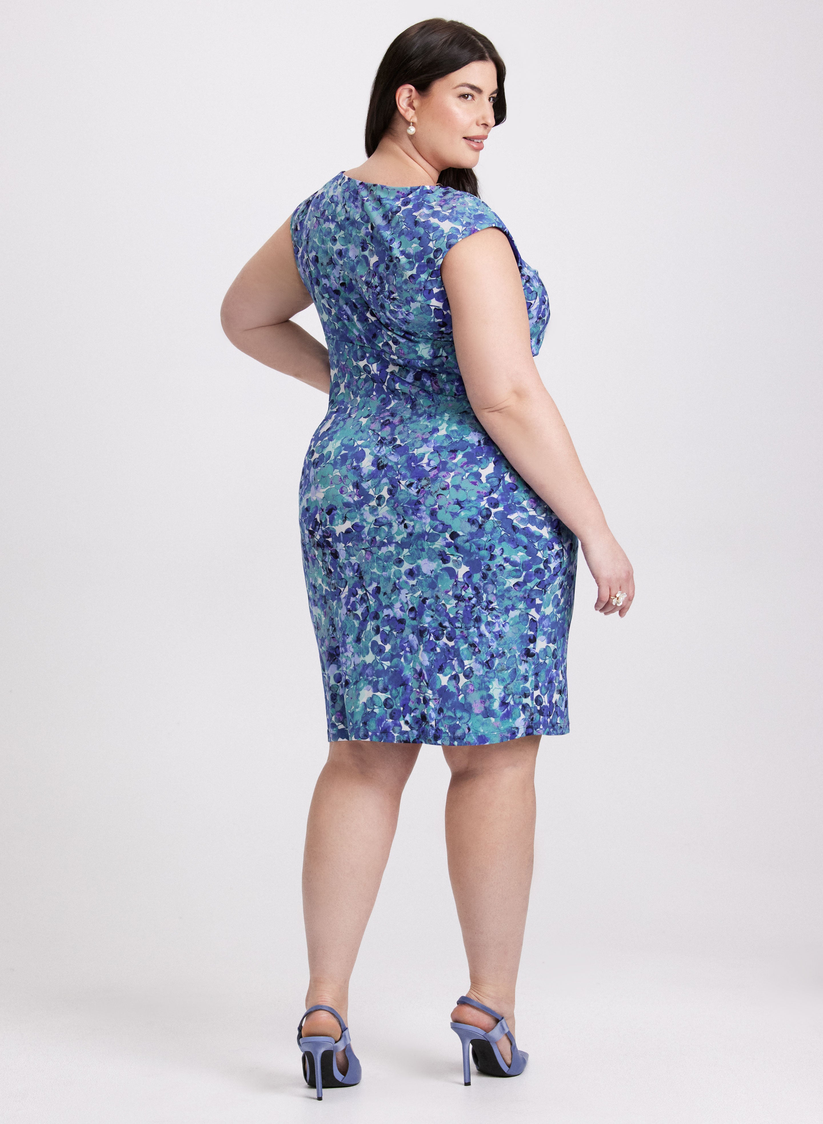 Abstract Dot Print Dress - Stylish Floral Pattern Women's Dress for Casual Wear, Party & Office | Trendy A-Line Midi Dress with Comfortable Fabric
