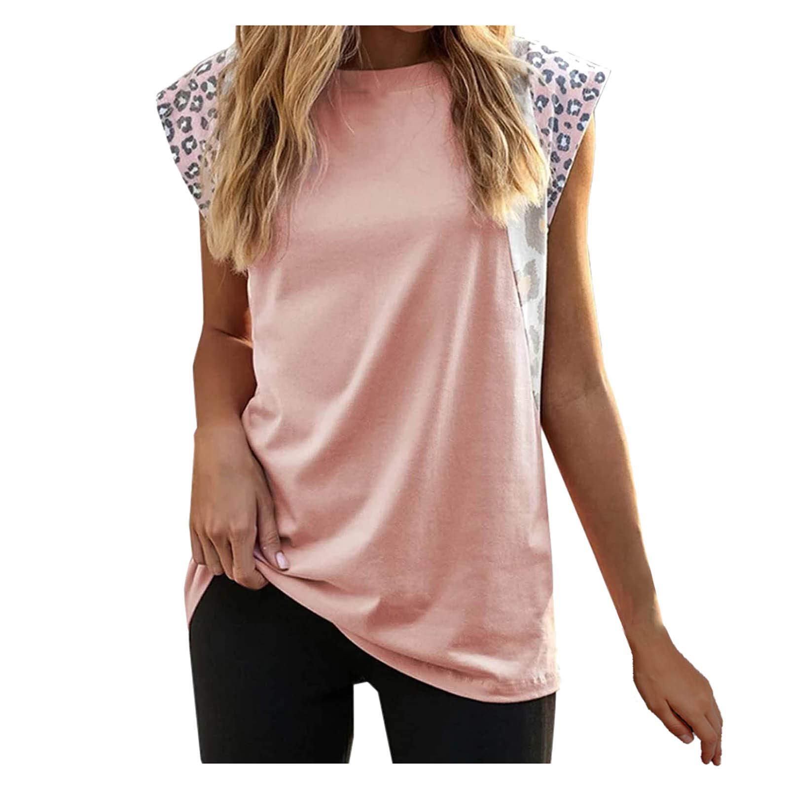 Women's Summer Sleeveless Tops - Fashion Leopard Print Wide Shoulder Casual Vest T-Shirts for Women | Perfect for Beach, Vacation & Everyday Wear