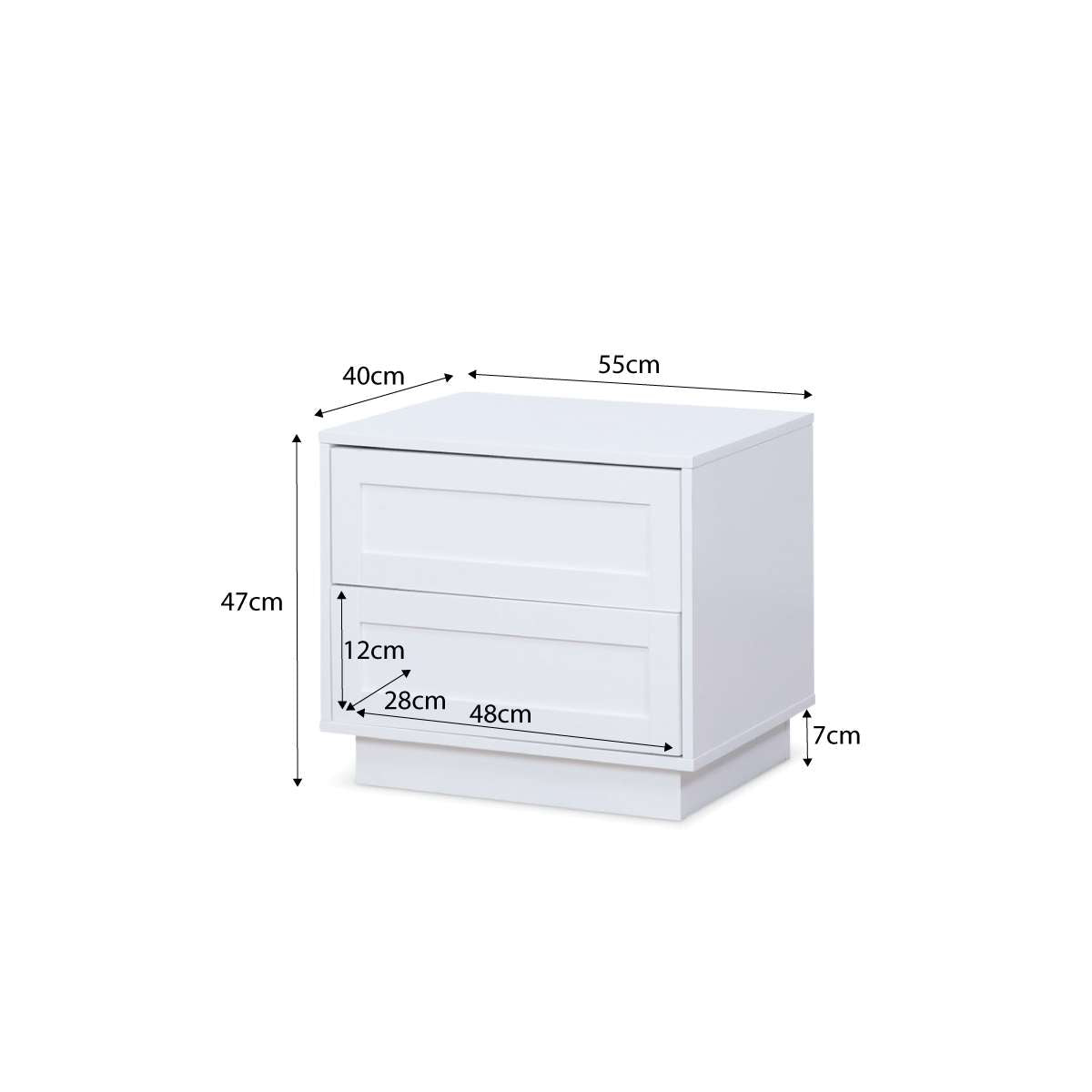 Modern White Eros Bedside Table - Nightstand with Drawer for Bedroom, Living Room, or Office - Stylish & Functional Home Decor Furniture