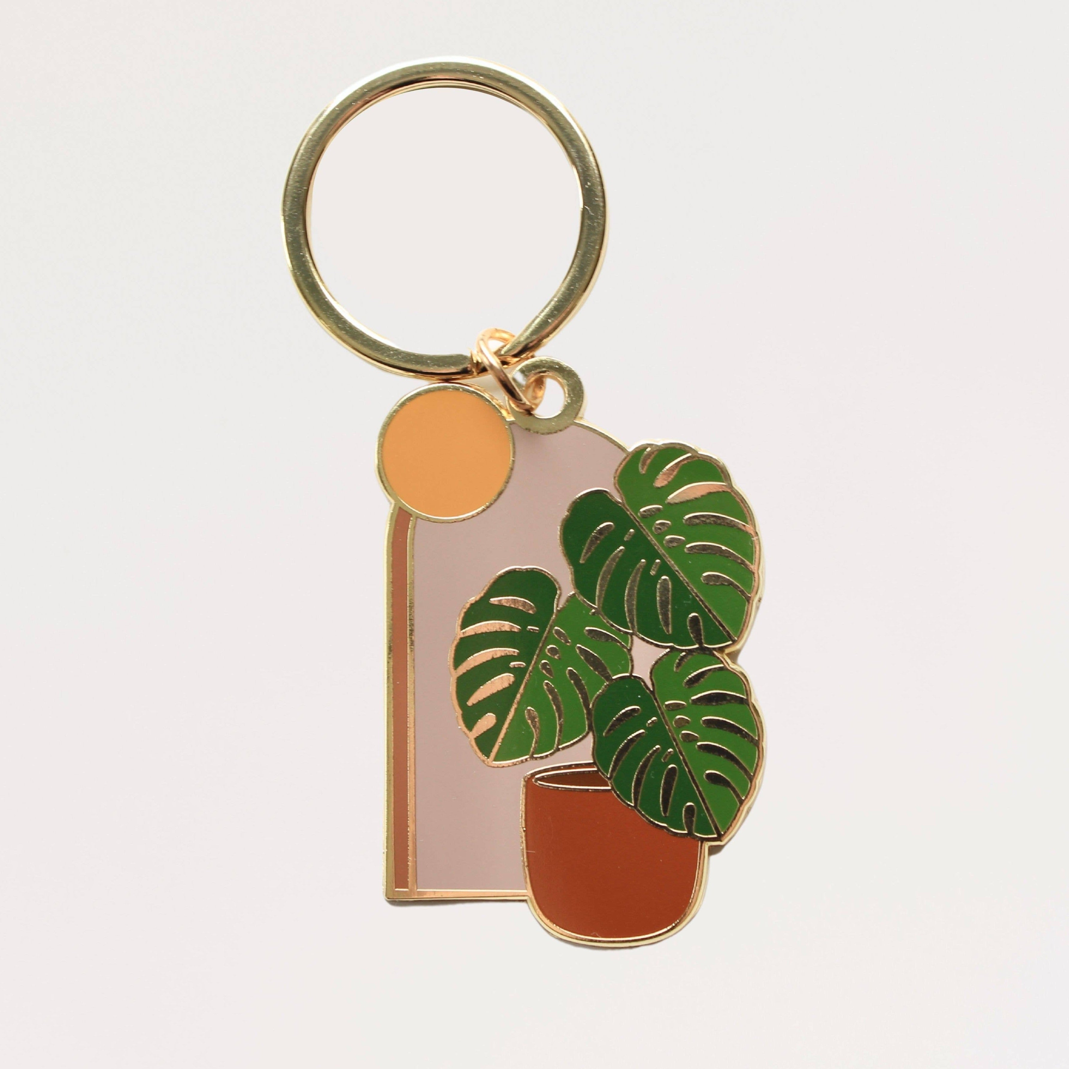 Boho Monstera Leaf Keychain - Handmade Aesthetic Plant Keyring for Women, Trendy Home & Car Decor - Perfect for Gifts, Boho Lover Accessories, and Everyday Use