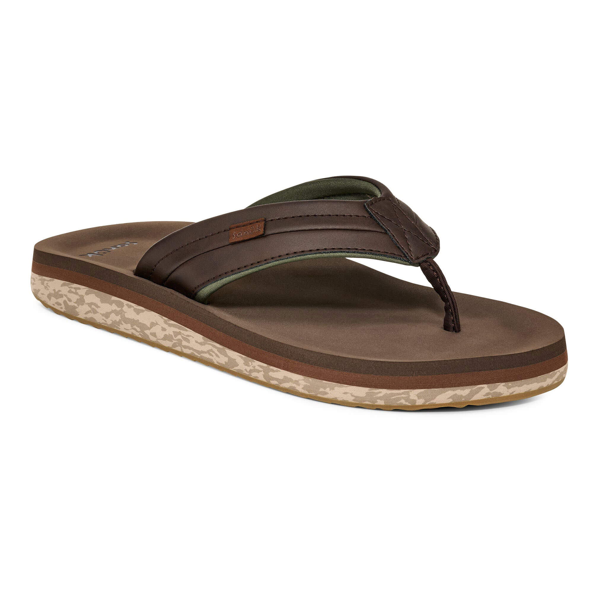 Sanuk Men's Tiderush Sandals - Dark Brown | Comfortable Beach & Casual Walking Sandals for Men | Perfect for Summer, Vacation & Outdoor Activities