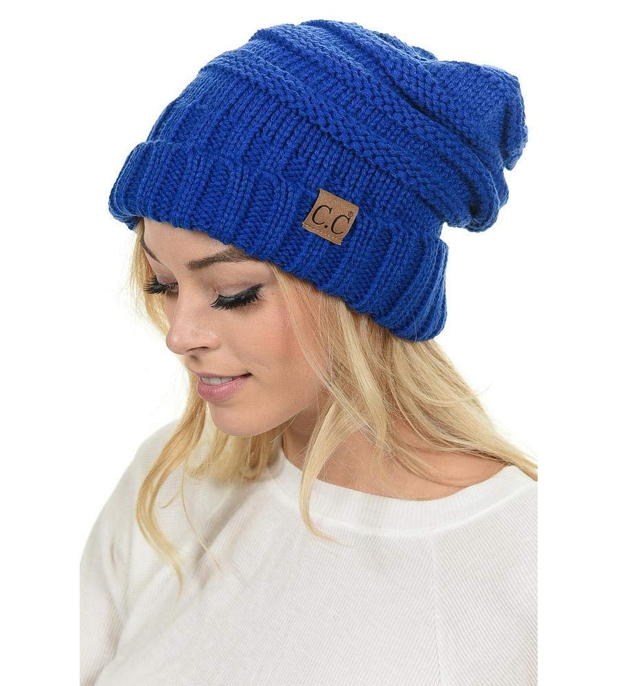 Funky Junque Matching 2-Pack: Oversized Beanie & Infinity Scarf Set - Royal Blue Winter Accessories for Women | Cozy Outfit Combo for Cold Weather Fashion