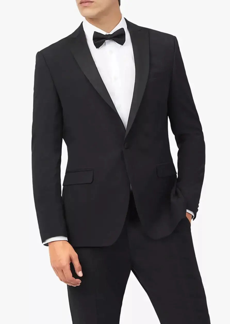 Ted Baker Men's Black Slim Fit Tuxedo Dinner Jacket | Formal Suit Blazer for Weddings, Prom & Evening Events