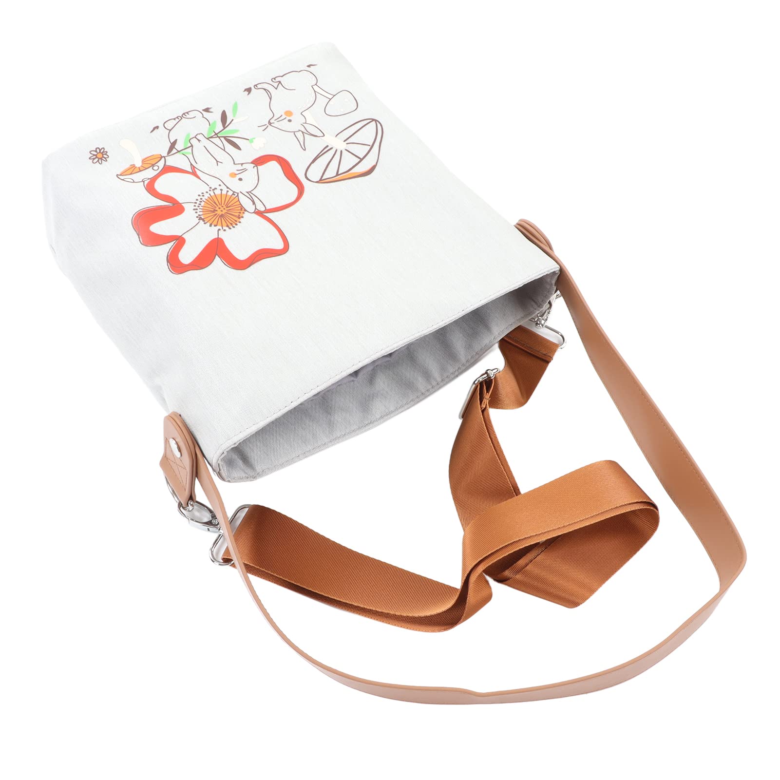 Waterproof Large Capacity Mommy Shoulder Bag with Beautiful Linen Gray Pattern - Perfect for Outdoor Activities, Baby Bottle Storage & Daily Parenting Essentials