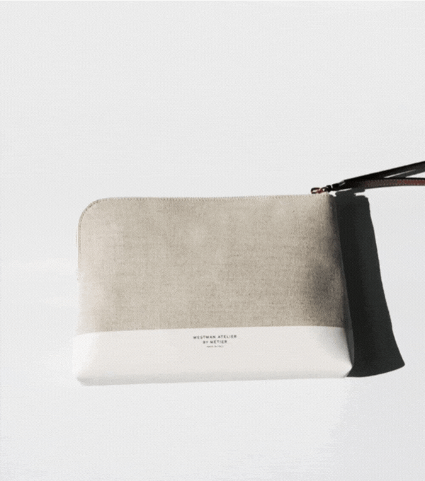 Elegant Linen and Crème Makeup Pouch - Perfect for Travel, Daily Use & Gift Giving