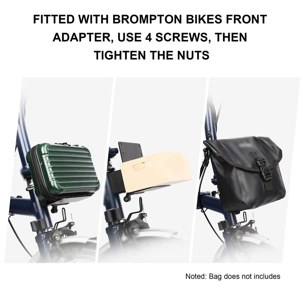 Brompton Bike Front Bag Adapter - Aluminum Alloy Folding Bicycle Bag Bracket for Easy Installation | Perfect for Commuting, Travel & Urban Cycling Accessories