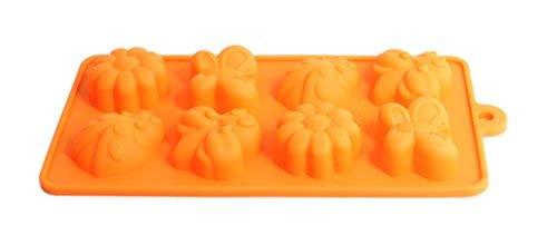 Premium Silicone Baking Molds for Chocolate, Candies, Desserts, Soap & Candle Making - 8 Cavity Reusable Mold Set (Orange & Garden Design) - Perfect for DIY Crafts, Party Treats & Home Decor
