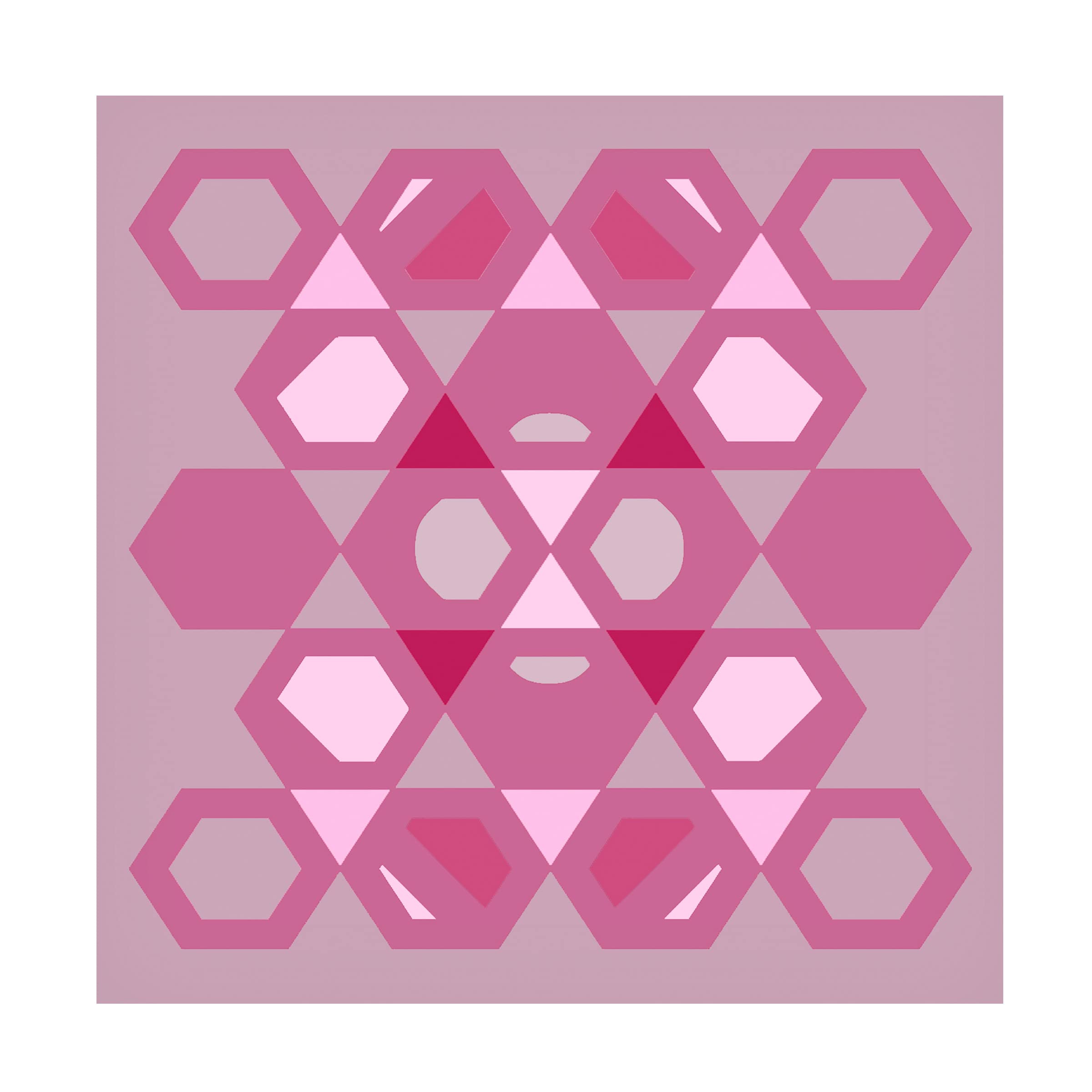 Hexagon Pattern 29 Abstract Canvas Wall Art by Richard Homawoo - Modern Geometric Home Decor for Living Room, Bedroom & Office