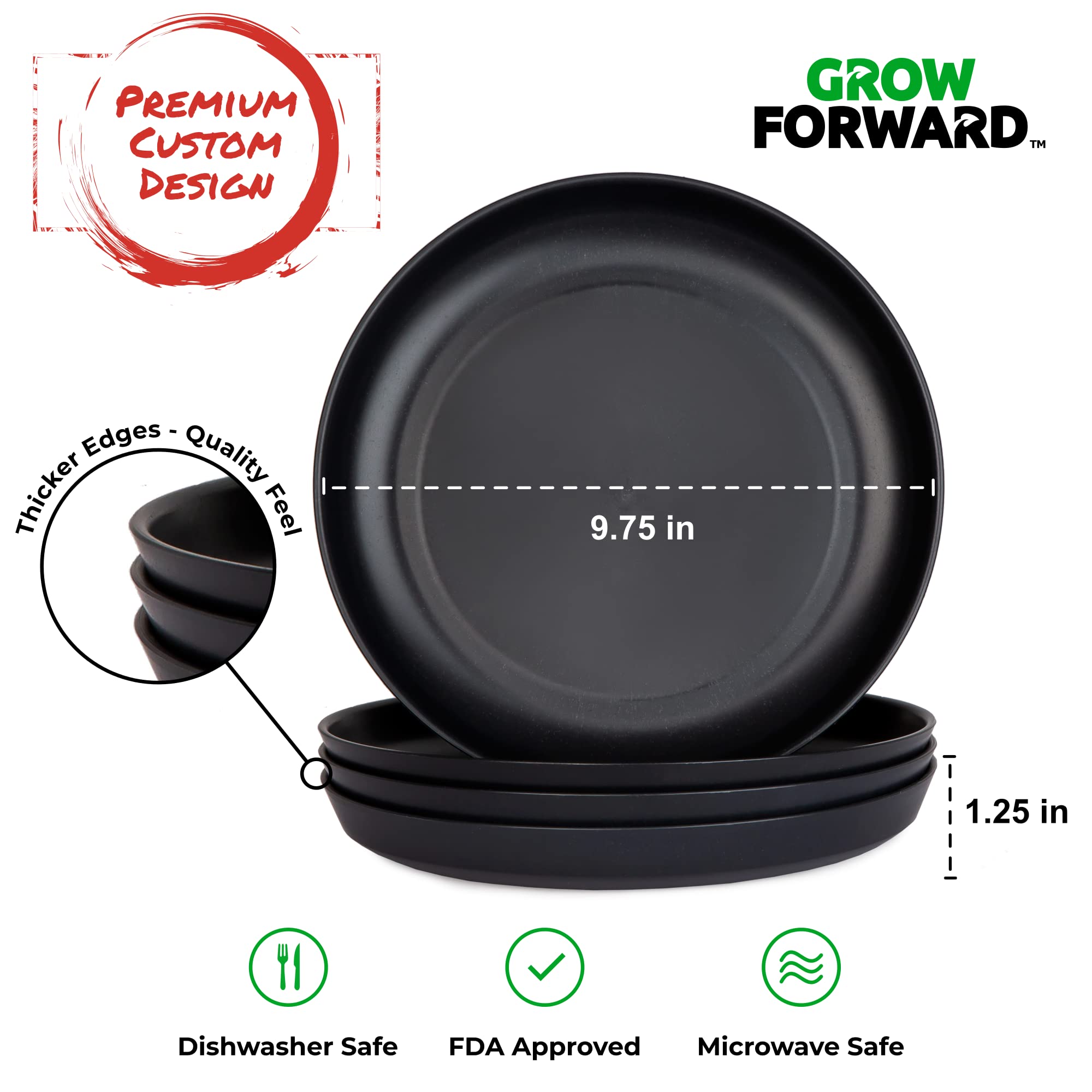 Premium Wheat Straw Plates & Bowls Set - 8pc Unbreakable Microwave Safe Dishes for Camping & RV