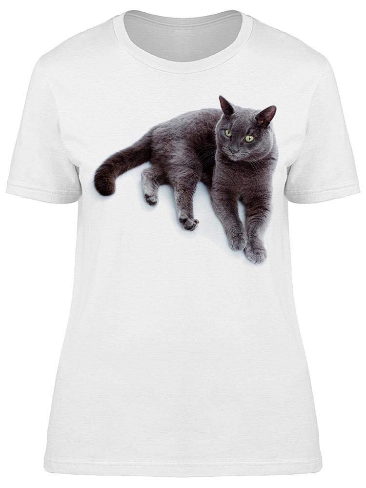 Stylish Women's Maltese Cat Stretching Leg Graphic T-Shirt - Cute Casual Tee for Cat Lovers, Daily Wear & Lounge Outfits
