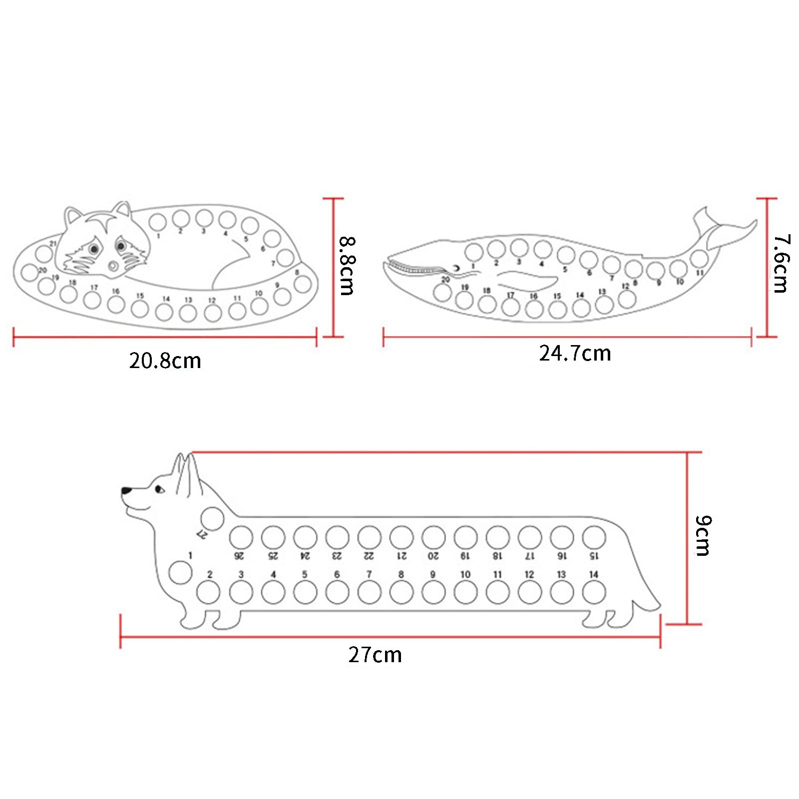 3Pcs Cute Animal-Shaped Embroidery Floss Organizer Set - Cross Stitch Thread Holder & Storage Shelf for DIY Craft Projects - Perfect for Needlework, Sewing, and Embroidery Organization at Home or Studio