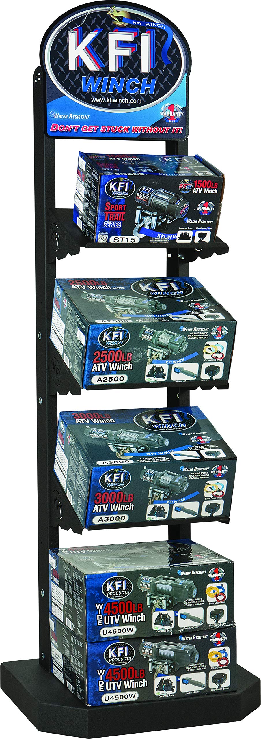 Kfi 10-9999 Winch Display Stand - Heavy Duty Winch Mounting Stand for ATV, UTV, Truck & Off-Road Vehicles - Perfect for Garage, Workshop & Outdoor Winch Storage