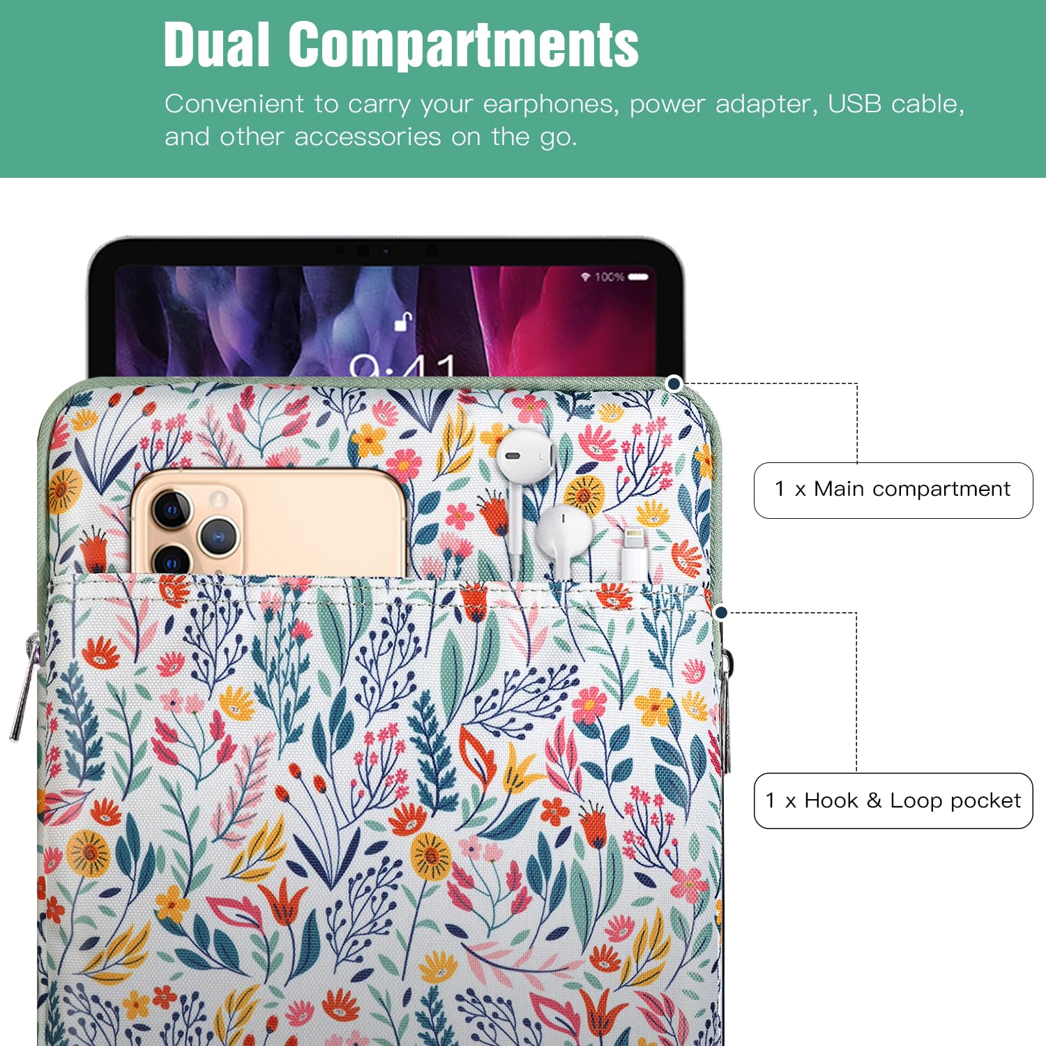 TiMOVO 9-11 Inch Tablet Case with Handle - Universal Fit for iPad Air 11 (2024), iPad Pro 11 (2024), iPad 10.2 (2019-2021), iPad 10th Gen (2022), iPad Air 5/4 10.9