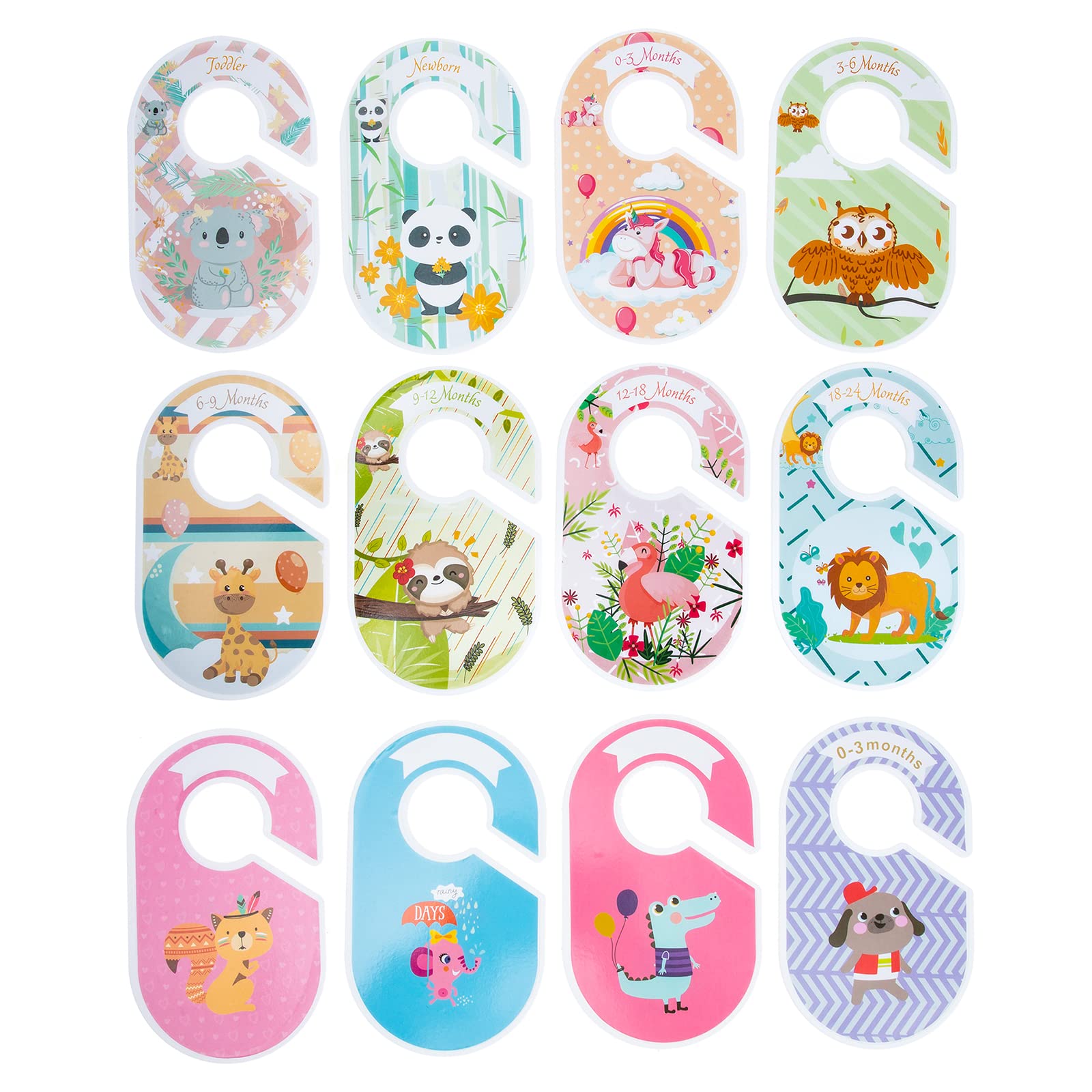 LUOZZY 20 Pcs Baby Closet Dividers - Animal Print Toddler & Kids Hangers for Nursery Organization - Perfect for Baby Clothes, Dresses, and Outfit Storage