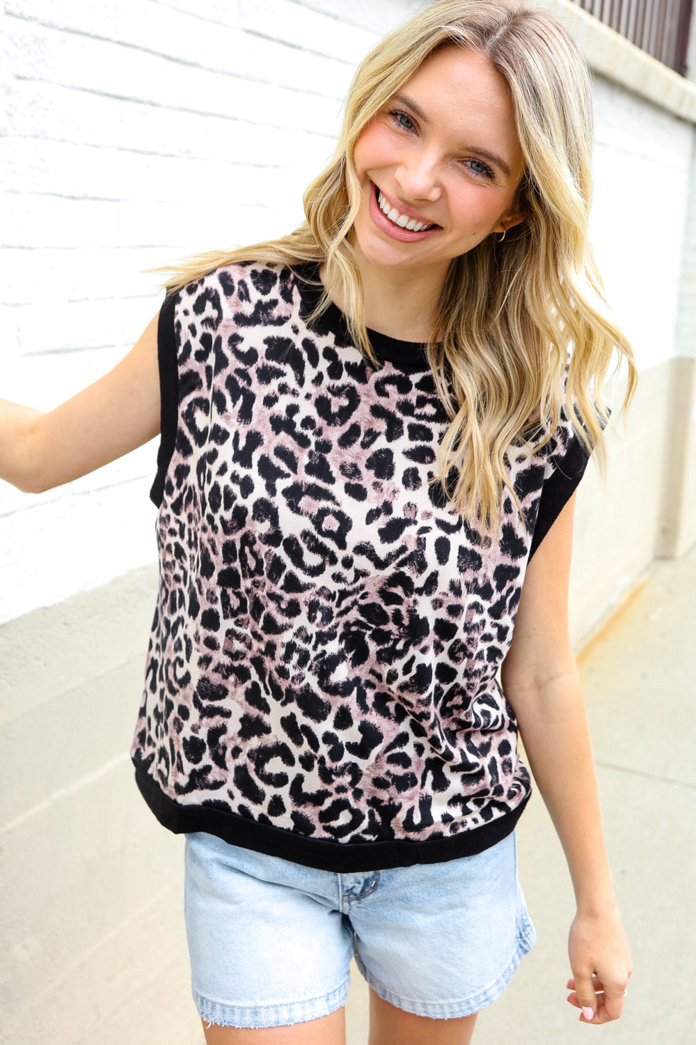 Be Bold Dolman Short Sleeve Leopard Print Knit Top - Women's Fashion Animal Print Blouse for Casual Wear, Date Night & Office Outfits