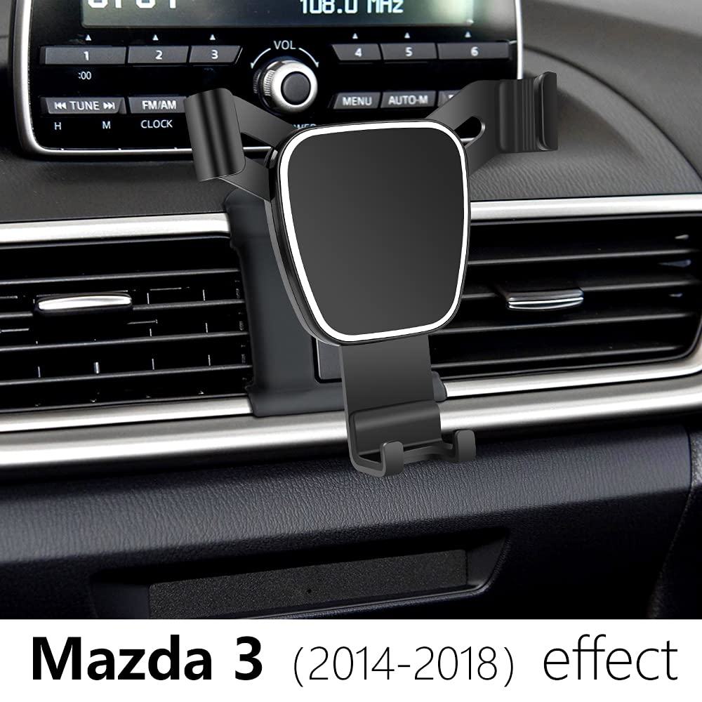LUNQIN Car Phone Mount Holder for 2014-2018 Mazda 3 - Universal Dashboard Air Vent Cell Phone Stand - Perfect for GPS Navigation, Hands-Free Calling & Safe Driving Accessories