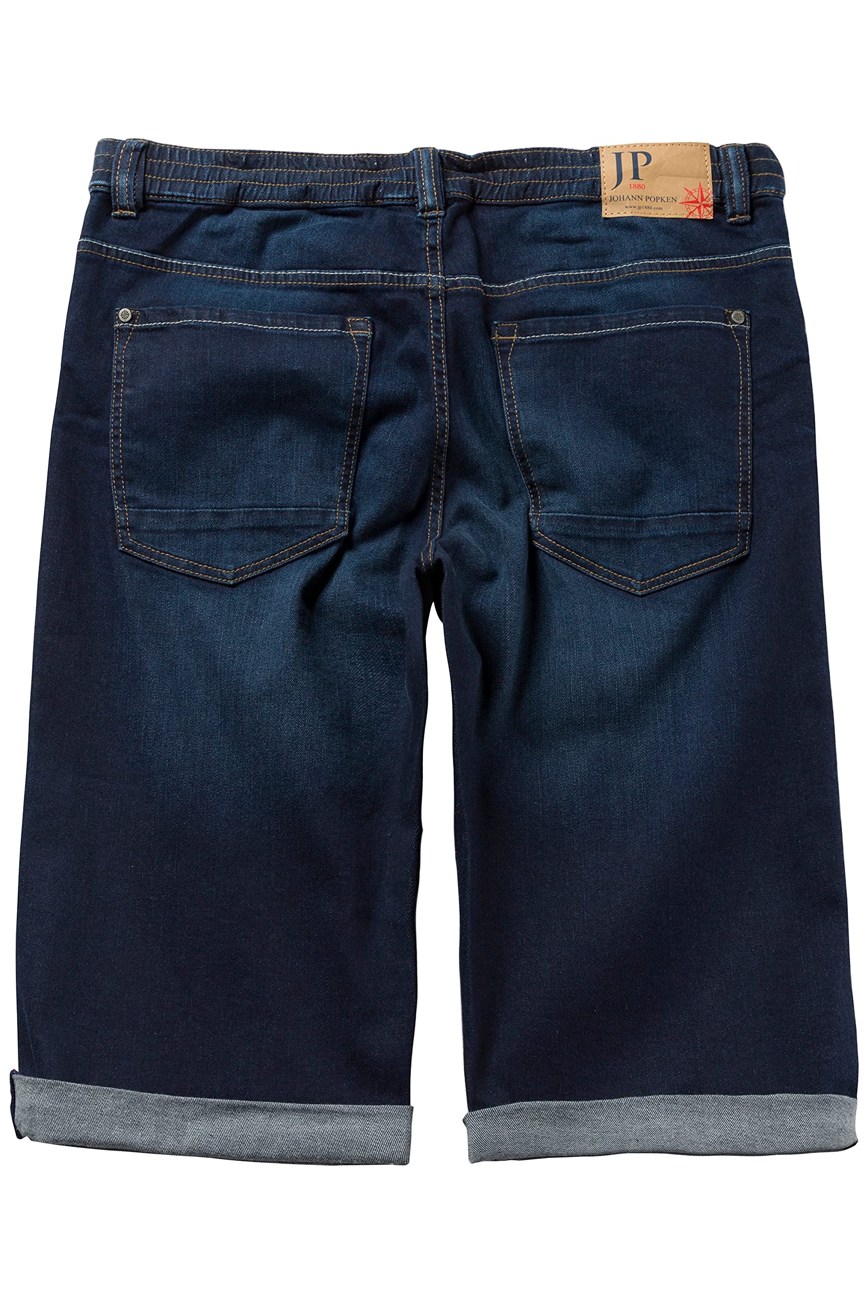 JP 1880 Men's Big & Tall Stretch Denim Jogger Bermuda Shorts - Blue (Size 42) | Comfortable Casual Wear for Summer & Outdoor Activities