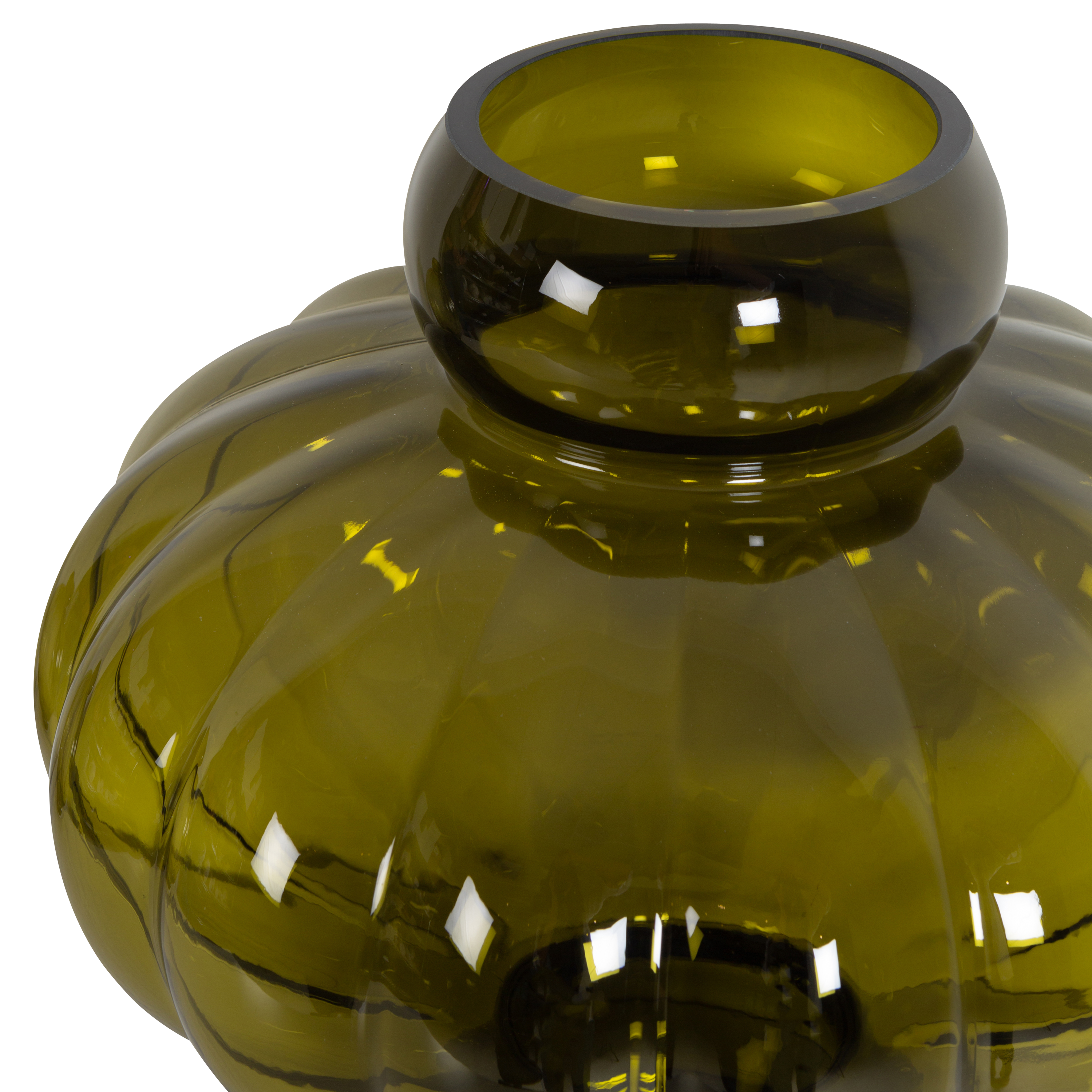 Glass Olive Balloon Vase - Elegant Floral Centerpiece for Weddings, Home Decor & Special Events