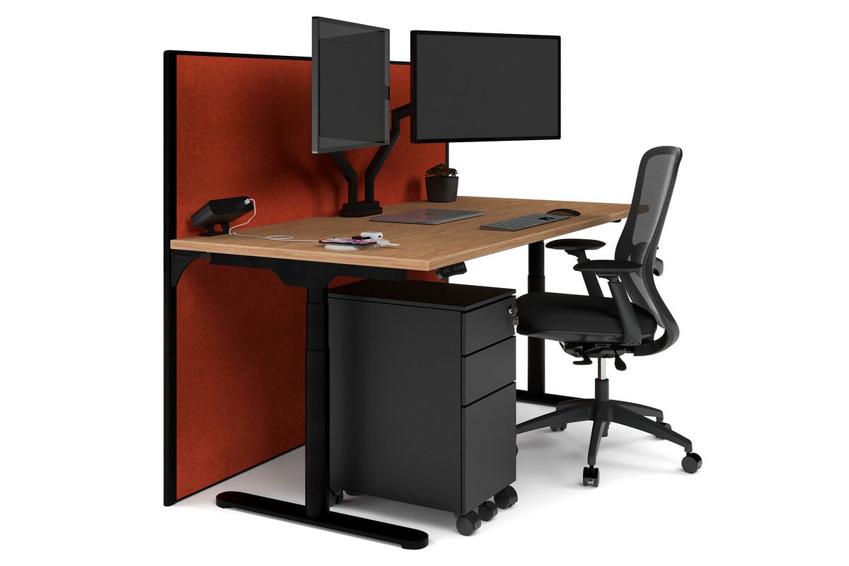 Flexi Premium Height Adjustable Single Workstation Desk - 1600L x 800W with Cable Management Scallop | Ergonomic Standing Desk for Home Office & Workspace
