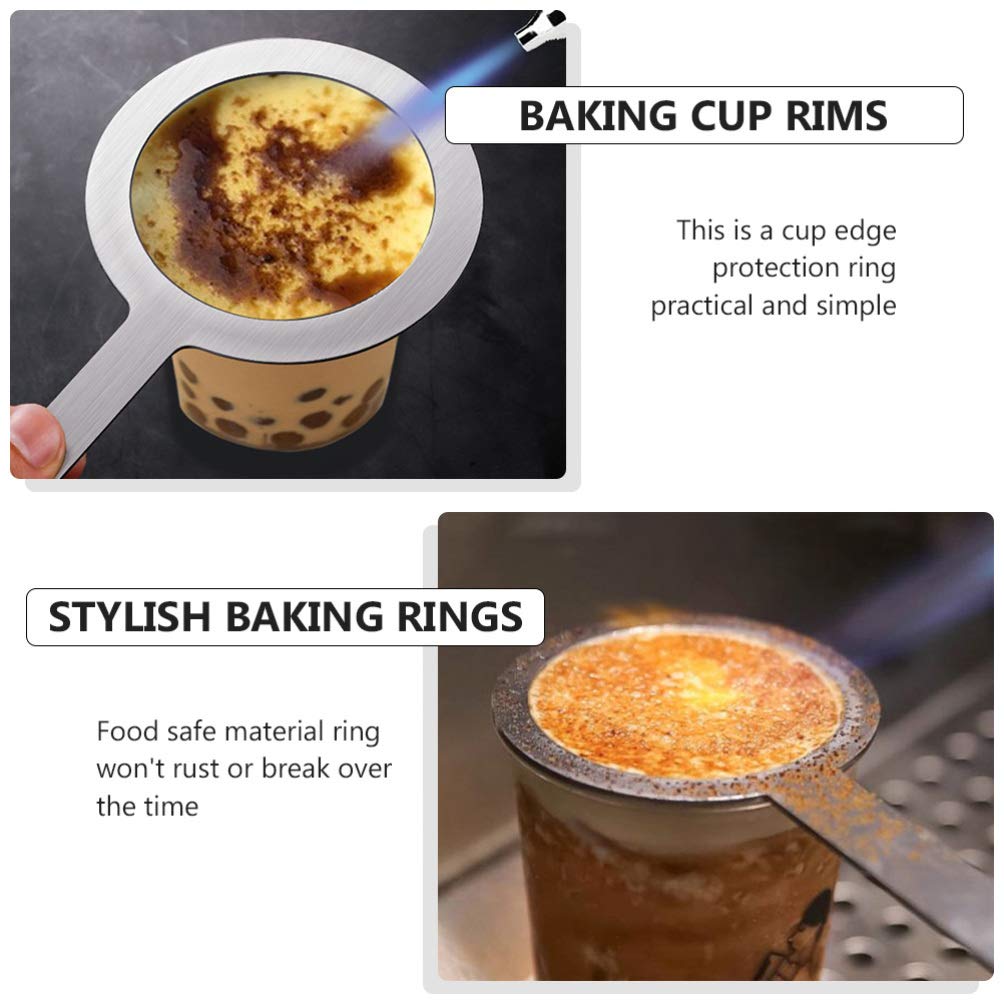 2 Pcs Multipurpose Anti-Scald Baking Rings - Heat-Resistant Cup Rim Protectors for Milk Tea, Coffee & Hot Beverages - Stylish & Creative Cup Accessories for Baking, Kitchen & Home Use