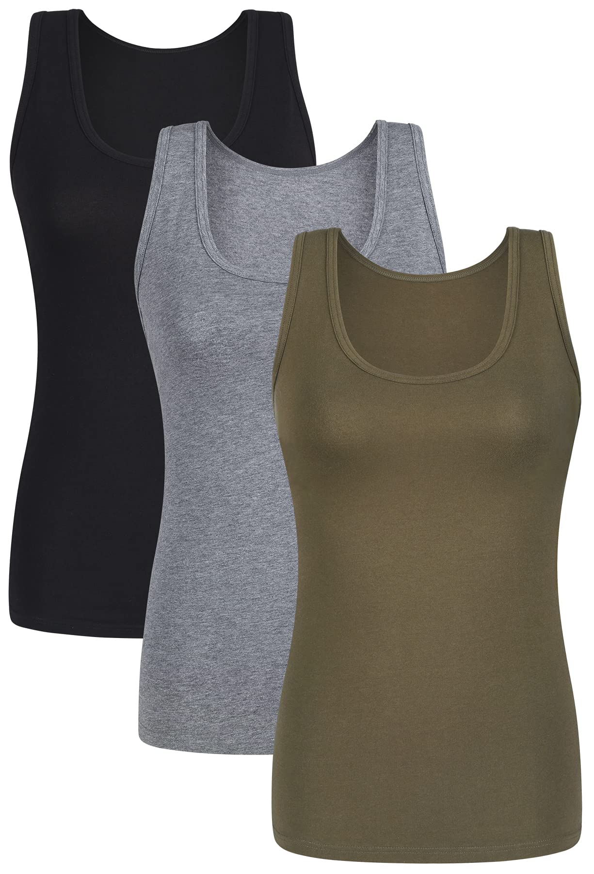 Wsdeya Women's Basic Cotton Tank Top - Soft Camisole Undershirt for Layering, Casual Wear & Summer Outfits