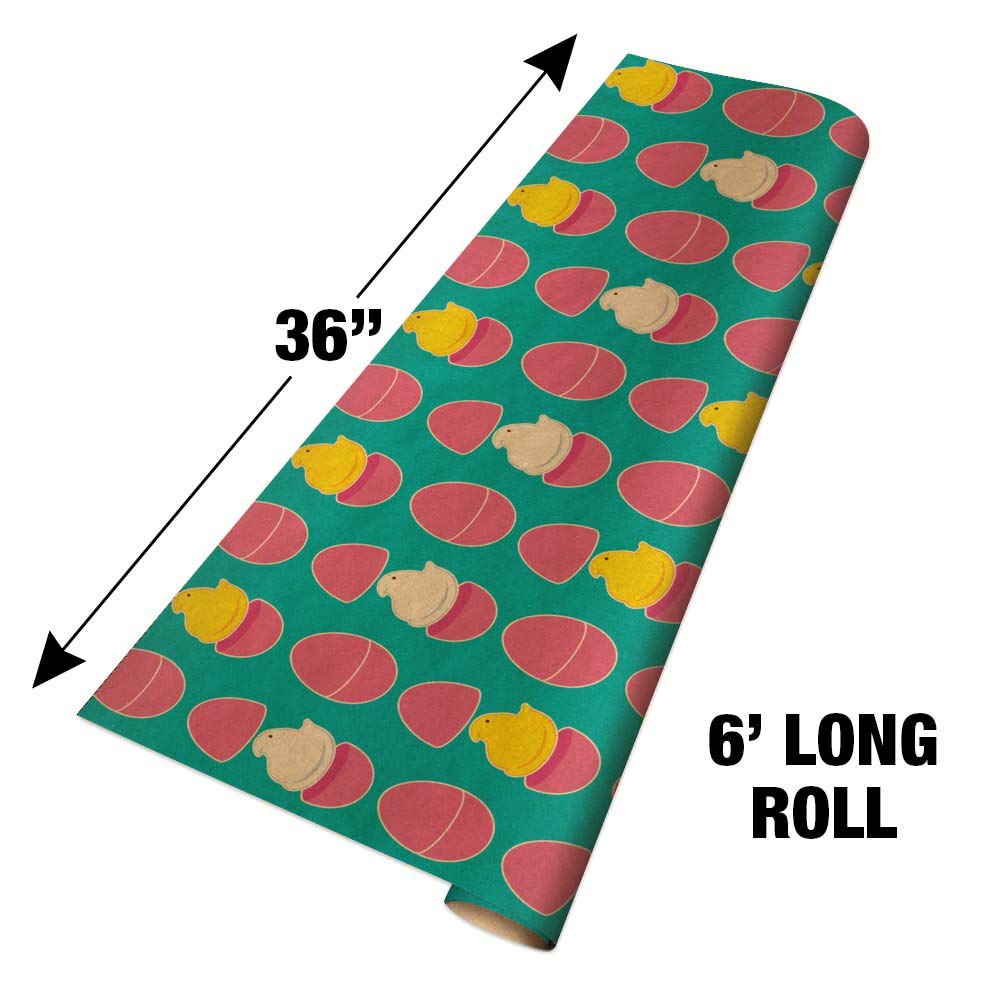Peeps Hatching Easter Eggs Premium Kraft Gift Wrap Paper Roll - Colorful Spring & Easter Party Decorations, DIY Crafts, Birthday Gifts Wrapping