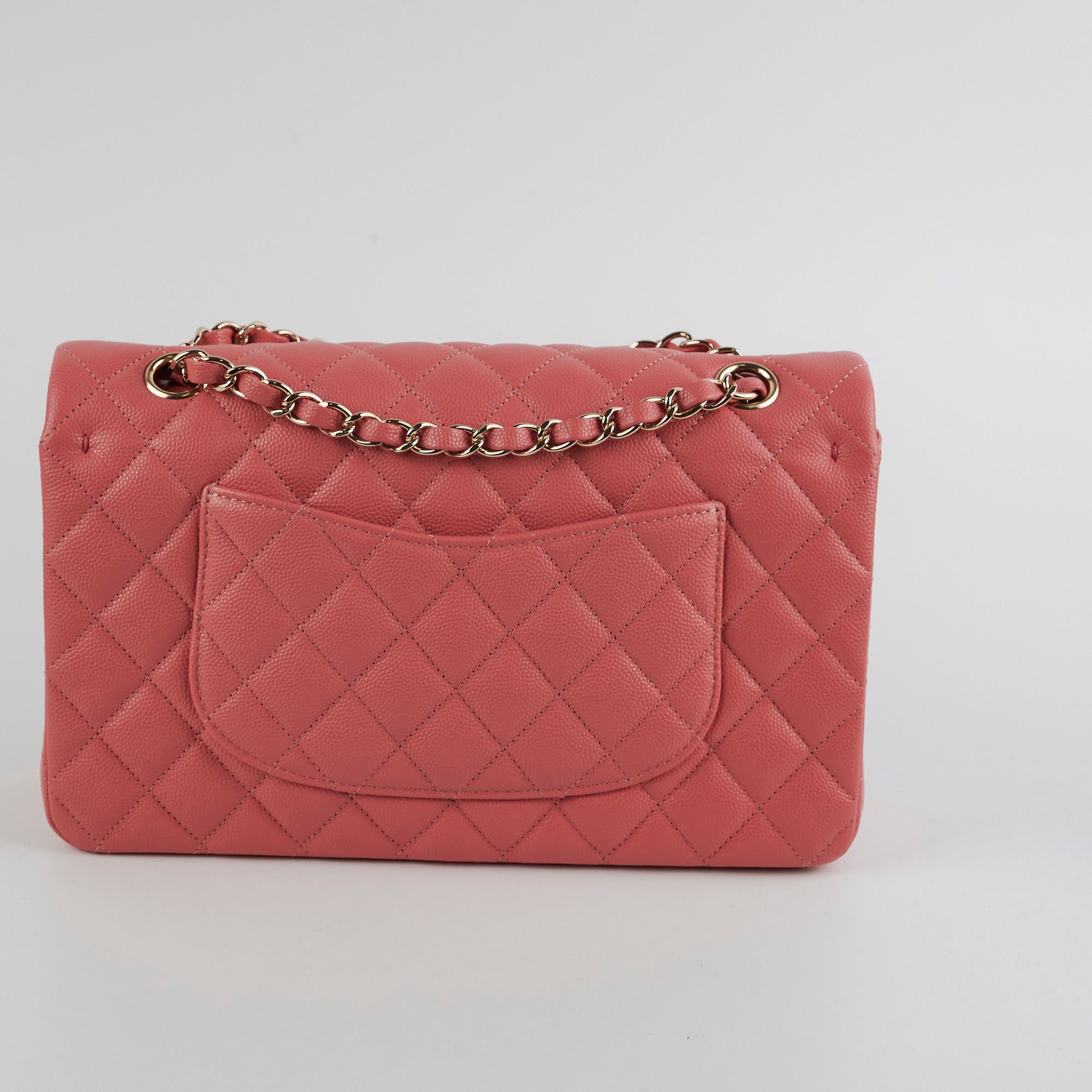 Chanel Caviar Leather Medium/Large Double Classic Flap Bag in Pink - Luxury Handbag for Women, Perfect for Parties, Weddings & Everyday Elegance