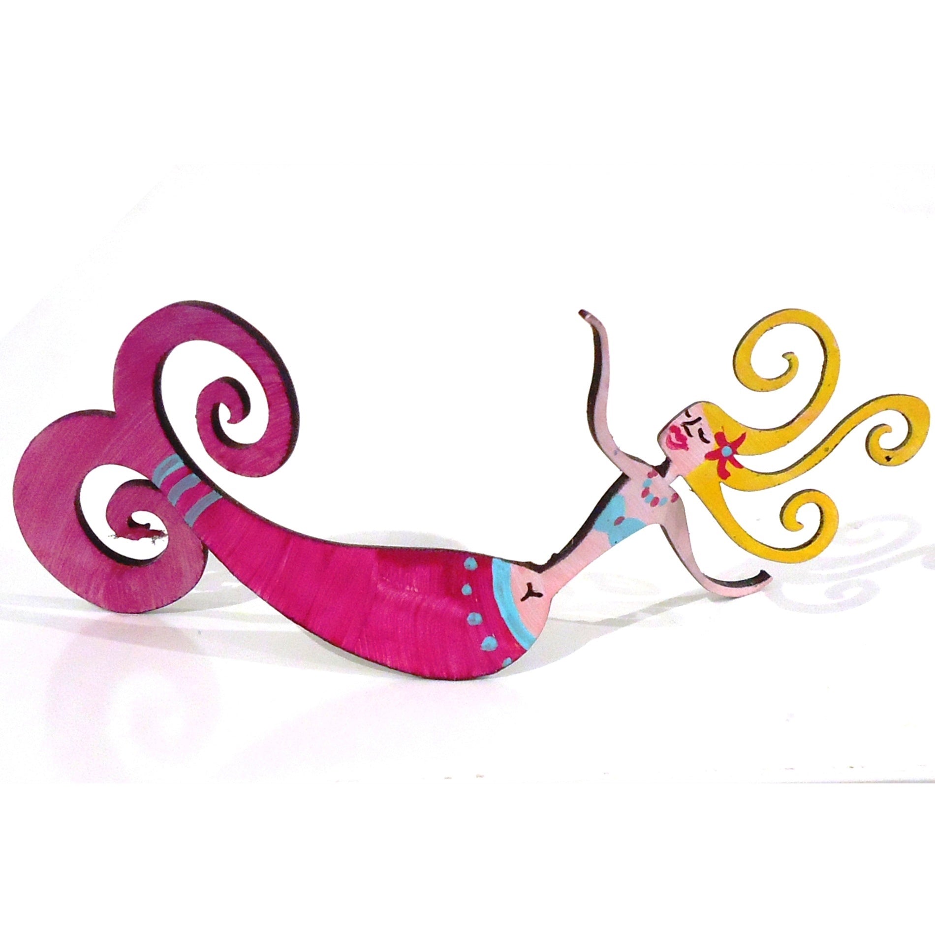 Mermaid Photo Holder - Pink Polka Dot Design for Wall & Tabletop Decor - Perfect for Bedroom, Office, and Gift Giving