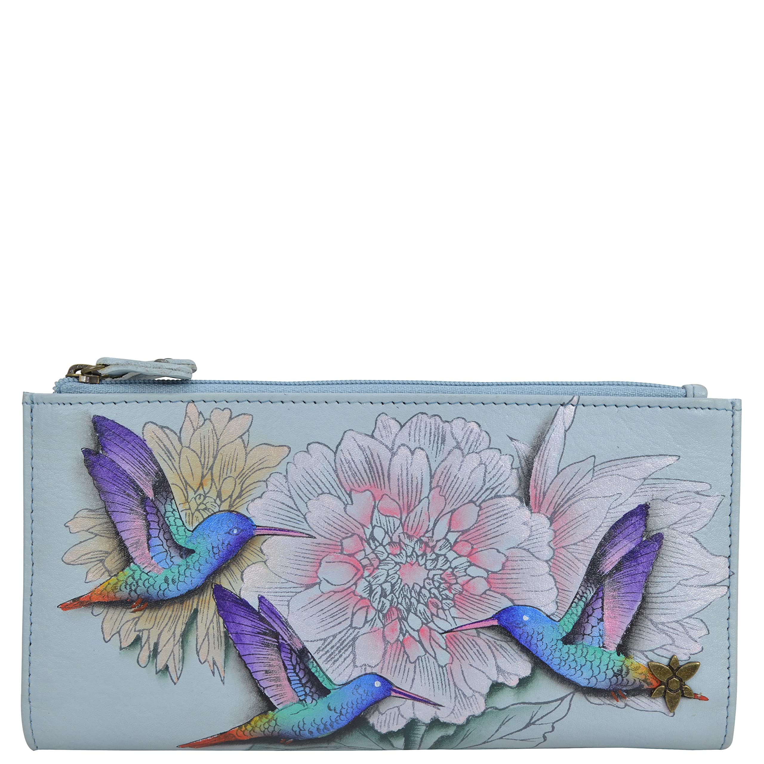 Anuschka Women's Hand-Painted Genuine Leather RFID Blocking Accordion Flap Wallet - Stylish & Secure Credit Card Holder for Everyday Use, Travel & Gift Giving