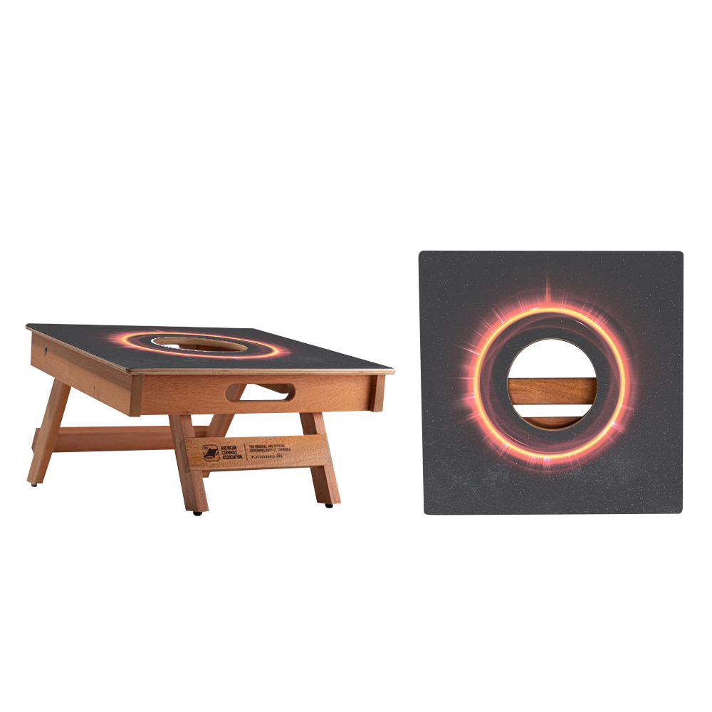 Premium Black Hole Cornhole Airmail Box Set - Outdoor Lawn Game for Backyard, Tailgating & Parties - Includes 8 Bean Bags & Carrying Case