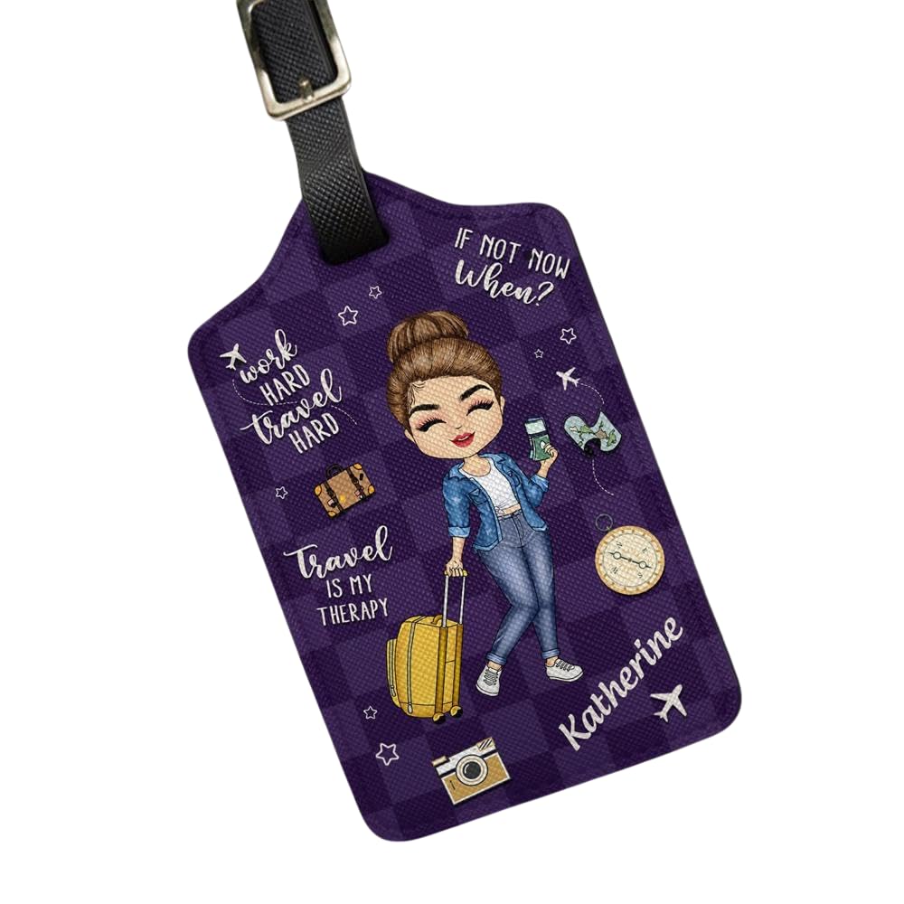 Personalized Luggage Tag for Travelers - Custom Suitcase Baggage Label Gift for Him & Her - Perfect for Vacation, Business Trips & Adventure Travel Accessories