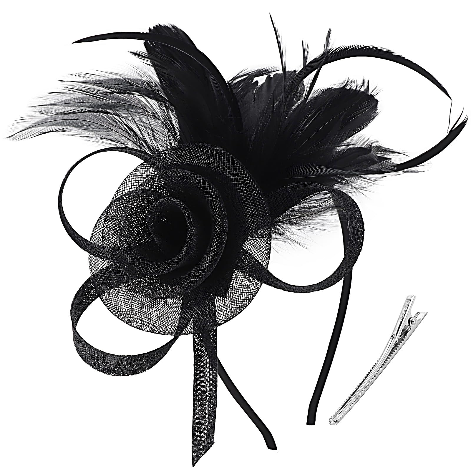 Vintage 50s Style Fascinator Hats for Women - Elegant Tea Party Headwear, Cocktail & Wedding Church Derby Hat - Perfect for Bridal Showers, Kentucky Derby & Formal Occasions