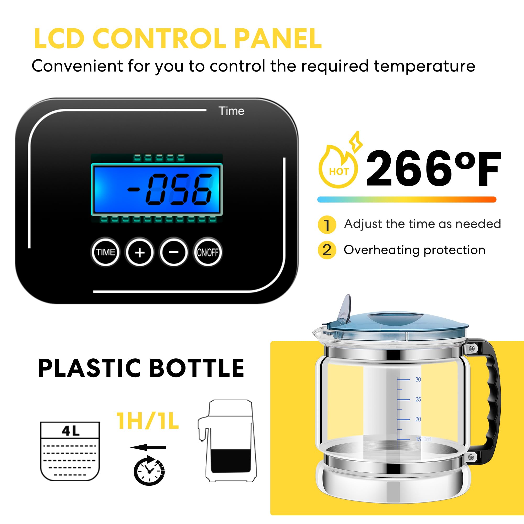 VIVOHOME 1.1 Gallon/4L Countertop Water Distiller - 304 Stainless Steel Home Distilled Water Machine with Smart Switch & Purifier Filter - Perfect for Home, Office, Baby Formula & Emergency Preparedness