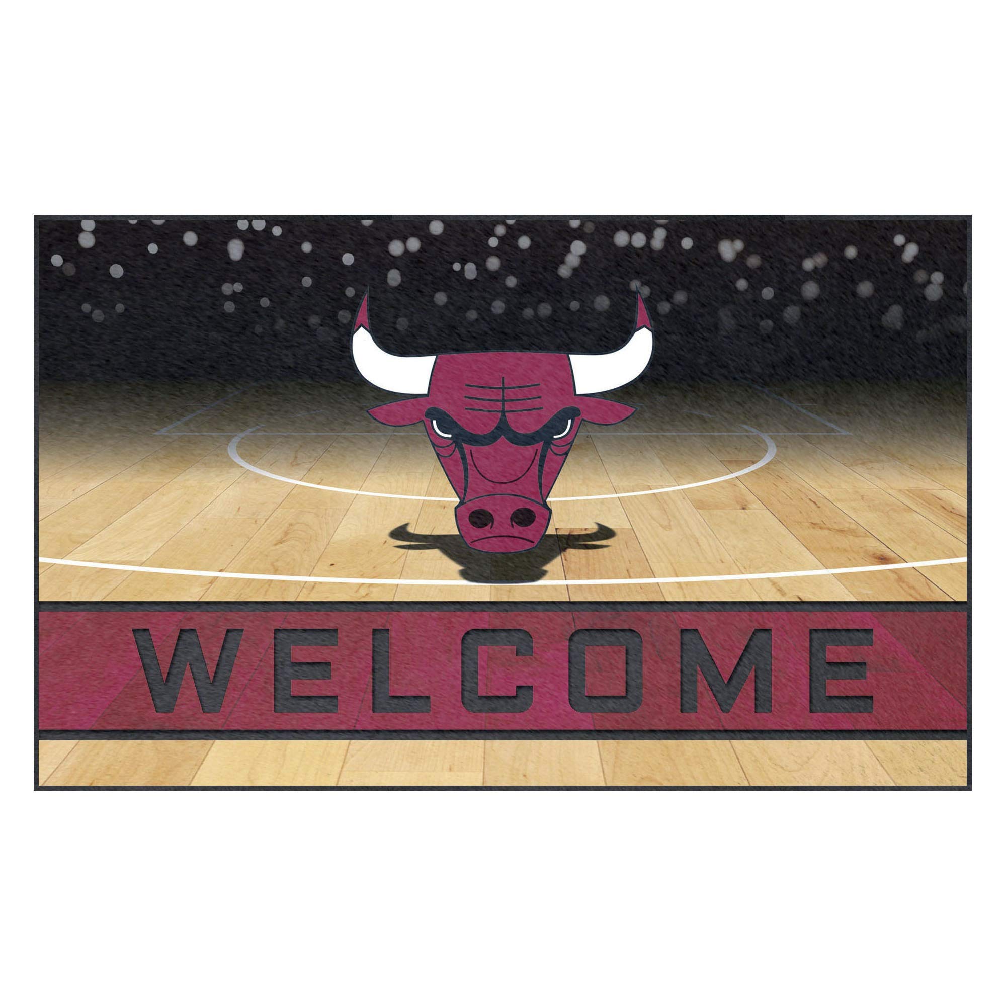 Chicago Bulls Team Color Crumb Rubber Door Mat by Fanmats - Non-Slip, Durable Indoor/Outdoor Welcome Mat for Home, Office, or Gym Entrance (1 Pack)