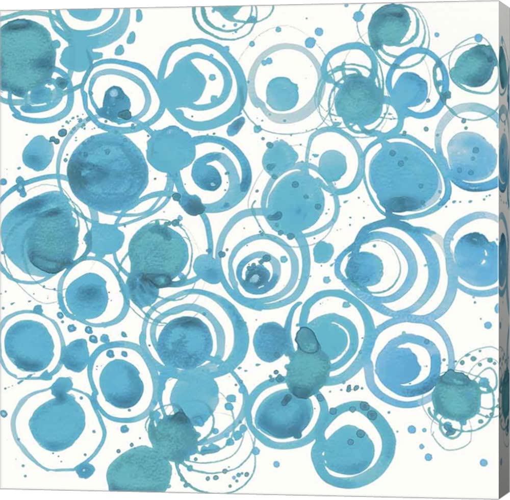 Shirley Novak Dizzy Soft Blue Crop Canvas Art - 12x12 Inches Gallery Wrap Wall Decor for Living Room, Bedroom & Office | Modern Abstract Painting