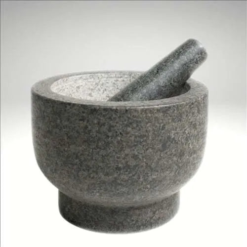 Premium Granite Mortar and Pestle Set - Natural Stone Spice Grinder for Herbs, Spices, and Guacamole - Perfect for Kitchen, Cooking, and Ayurvedic Remedies