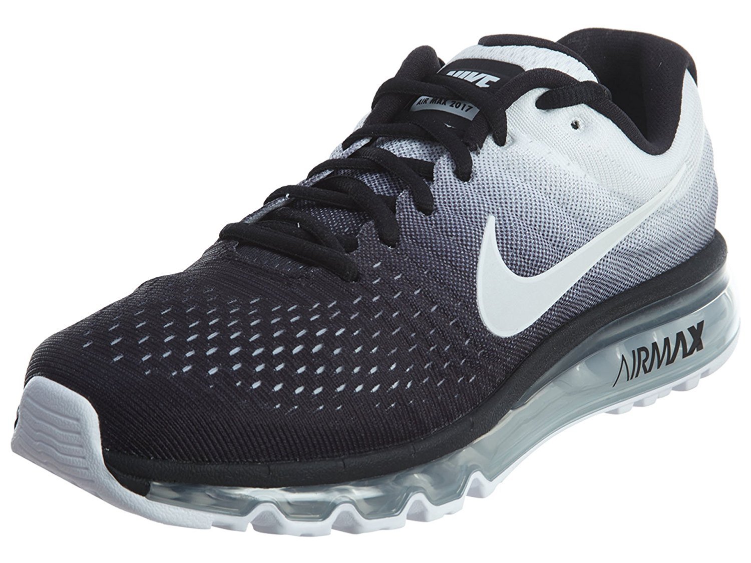 Nike Men's Air Max 2017 Running Shoes - Black/White (849559-010) Size 8 | Lightweight Cushioned Sneakers for Jogging, Gym Workouts & Everyday Wear