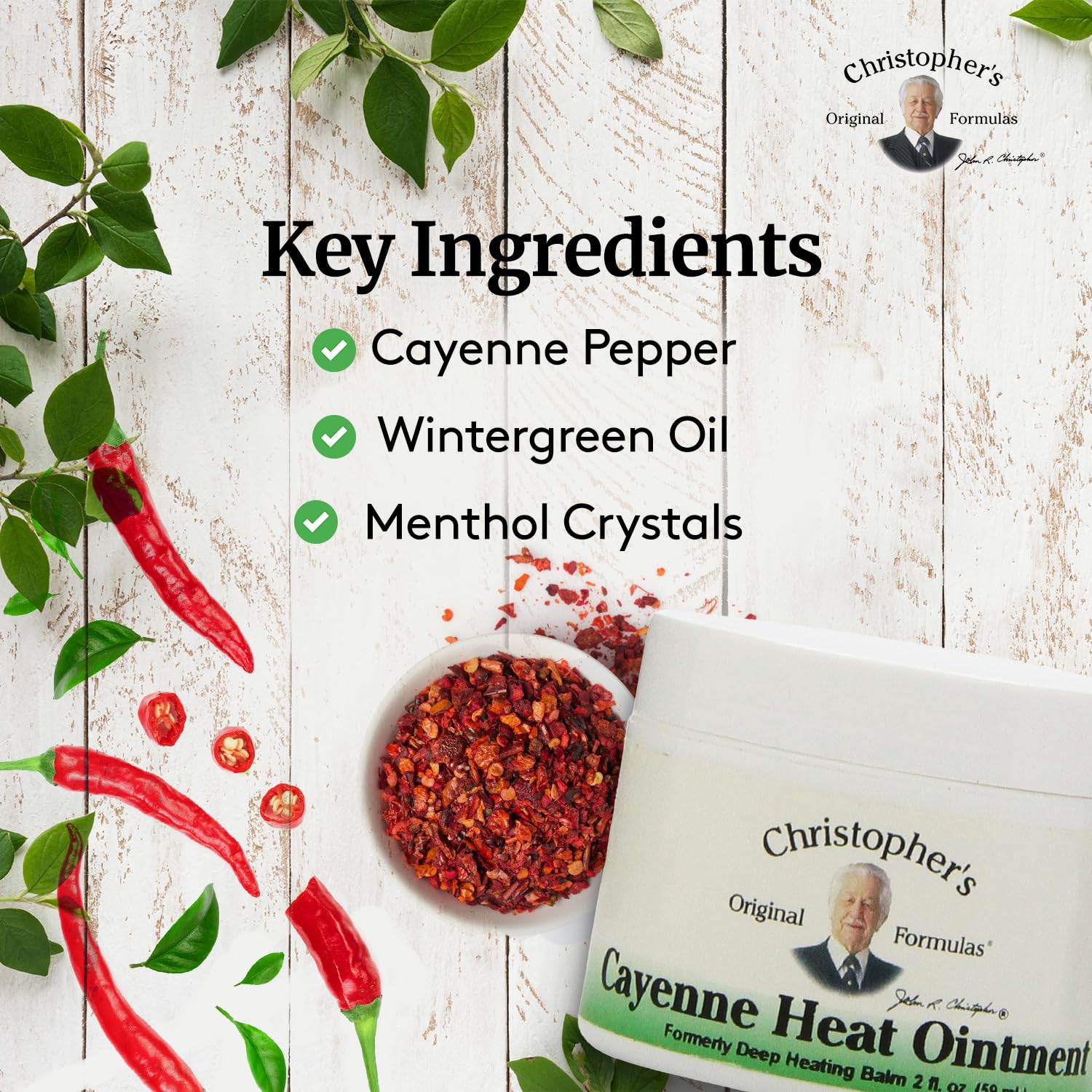 Christopher's Original Formulas Cayenne Heat Ointment - Herbal Warming Pain Relief Cream for Muscle & Joint Discomfort, Improves Circulation, 2 fl oz - Perfect for Post-Workout Recovery & Arthritis Relief