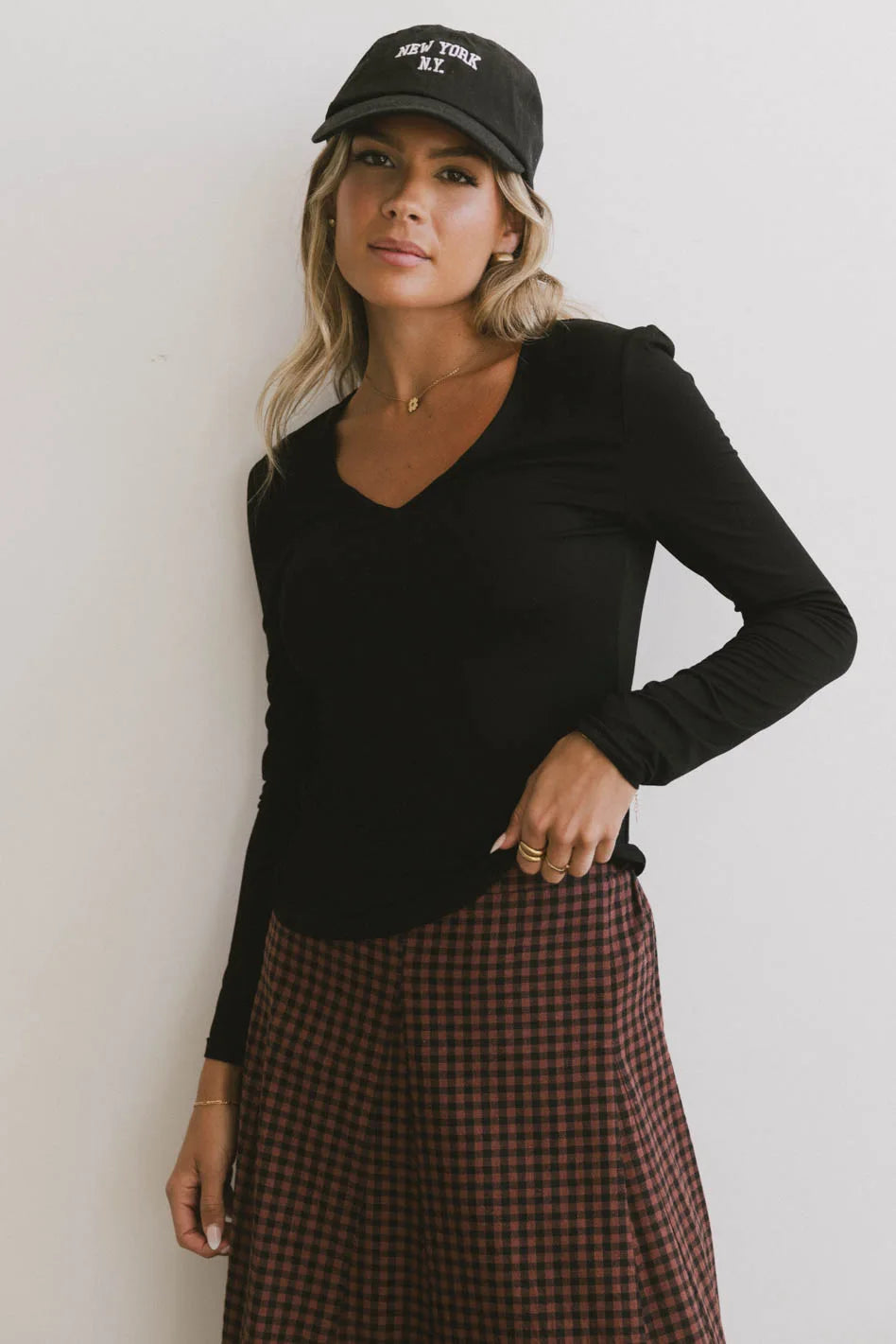 Black Iris Basic Top Women's Casual Tee - Perfect for Everyday Wear, Layering & Outfits | FINAL SALE