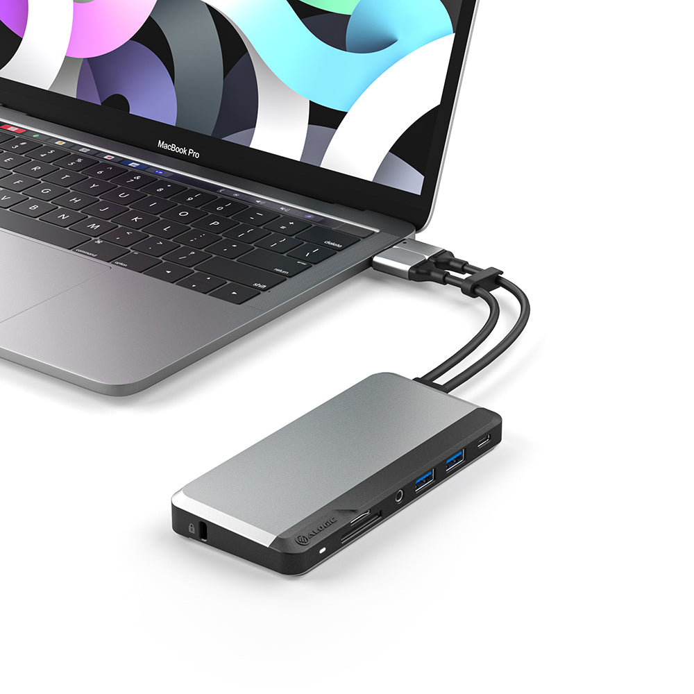 10-in-1 USB C Super Dock with Dual 4K 60Hz Display Support - Space Gray | Perfect for Home Office, Gaming & Video Editing Setup