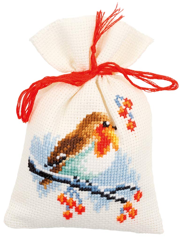 Vervaco Winter Bags Counted Cross-Stitch Kit - DIY Embroidery Kit for Beginners & Adults - Perfect for Holiday Gifts & Home Decor