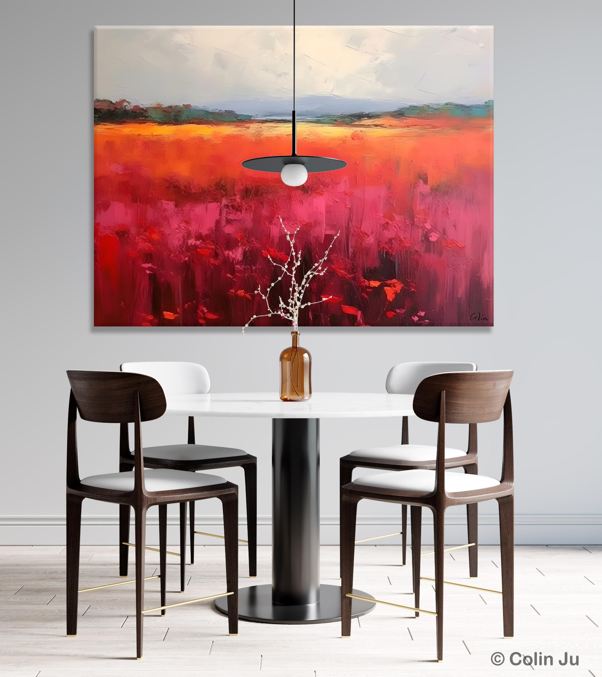 Hand Painted Modern Abstract Landscape Canvas Art - Original Wall Decor for Living Room | Perfect for Home, Office & Gift Giving