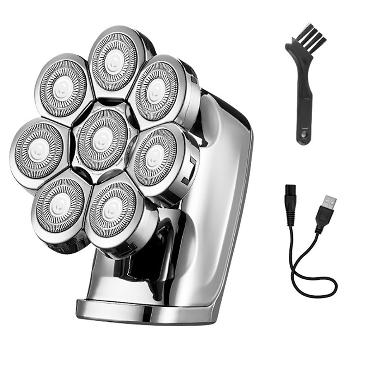 8-in-1 Electric Head Shaver for Men - Wet/Dry Rechargeable Bald Shaving Machine with Washable Beard Trimmer | Perfect for Head Shaving, Beard Grooming & Travel Use