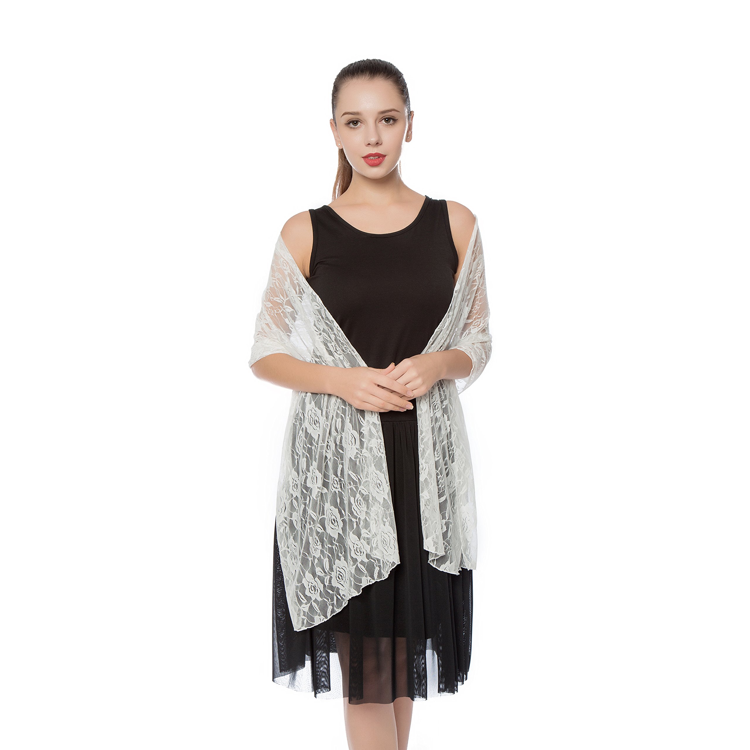 Elegant Women's Lace Shawls & Wraps for Formal Evening Party Dresses, Wedding Bride & Bridesmaid Veil Shawls - Perfect for Weddings, Galas & Special Occasions