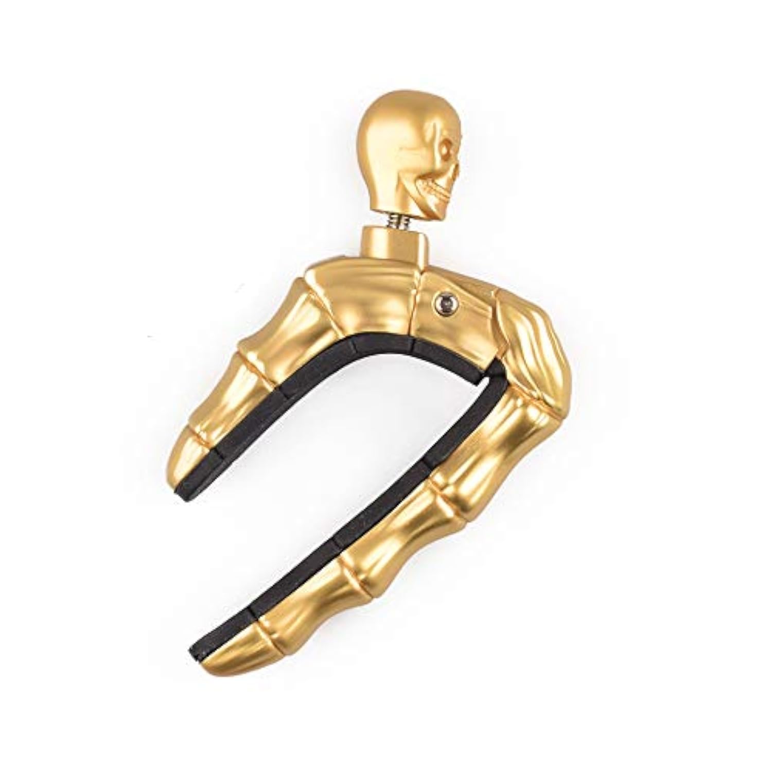Premium Skull Knob Guitar Capo - Universal Fit for 4, 5, 6 & 12 String Instruments - Electric, Acoustic, Classical Guitar, Bass, Ukulele, Mandolin & Banjo (Gold) - Perfect for Live Performances, Studio Recording & Practice Sessions