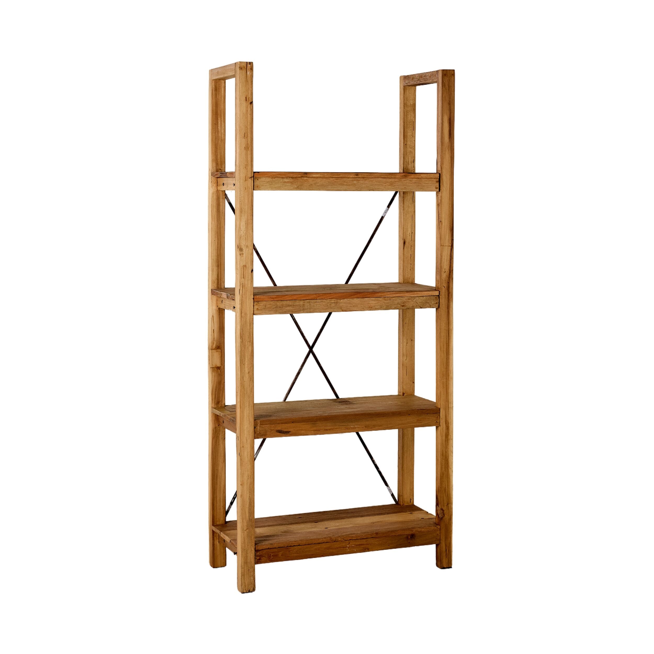 Reclaimed Wood Barndo Bookcase - 90 x 200 x 39cm Rustic Bookshelf for Living Room, Home Office & Farmhouse Decor