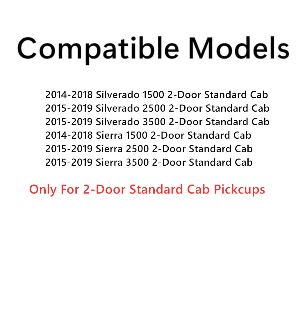 Replacement Passenger Side Window Glass for 2014-2018 Chevy Silverado & 2015-2019 GMC Sierra 1500/2500/3500 2-Door Standard Cab Trucks - Right Door Panel - Perfect for DIY Auto Glass Repair & Replacement