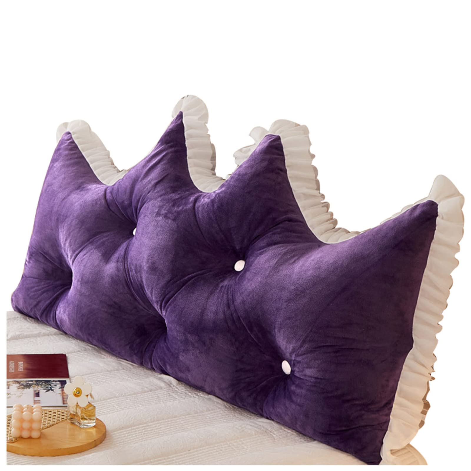 XSUHANGX Large Wedge Pillow for Bed - 59in Purple Headboard Cushion, Backrest Pillow for Sofa, Reading & Lumbar Support - Decorative Body Throw Pillows for Bedroom & Living Room